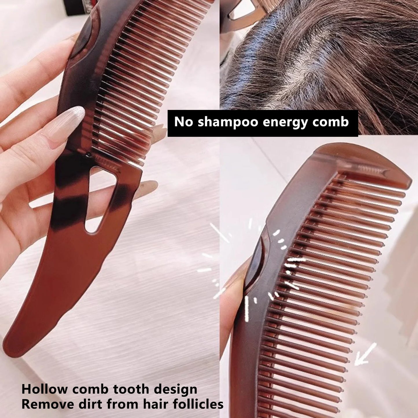 Dandruff Relief Comb Hollow Tooth Hairbrush Scalp Point Massage Dandruff Removal Reduce Ltching Scalp Care Comb for Women Men