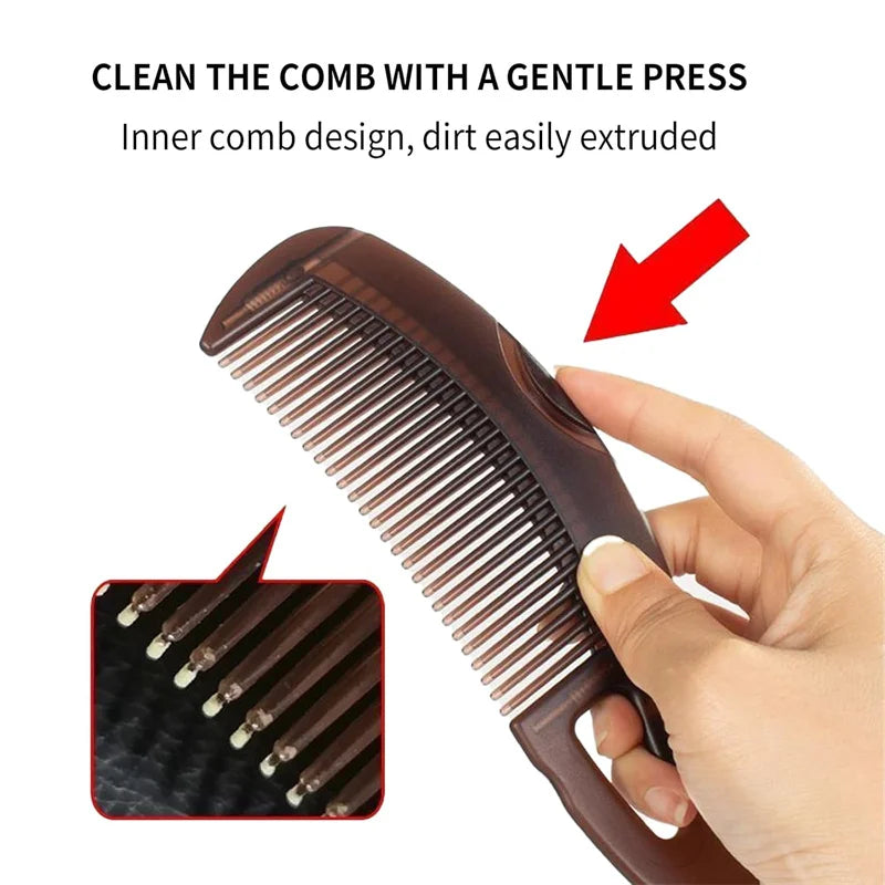 Dandruff Relief Comb Hollow Tooth Hairbrush Self-cleaning Scalp Point Massage Dandruff Removal Comb Scalp Psoriasis Energy Combs